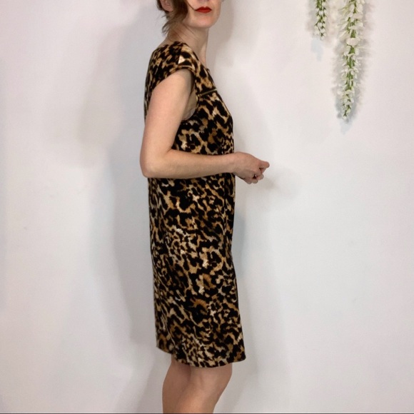 CALVIN KLEIN leopard print gold zipper dress cutout rave 1705 - Picture 4 of 10